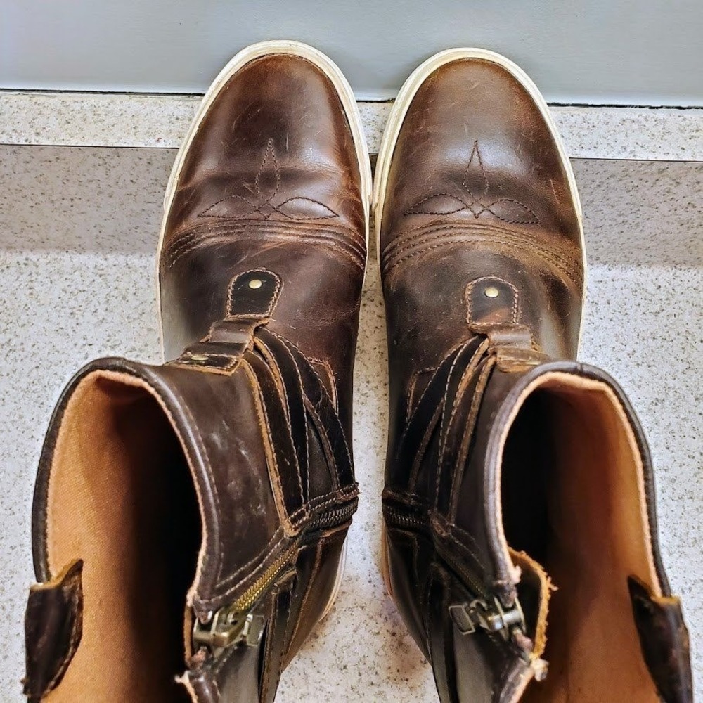 Durango Women's Lifestyle Dark Brown Leather Zip Up Athletic Style Boots Size 9M - Picture 2 of 13